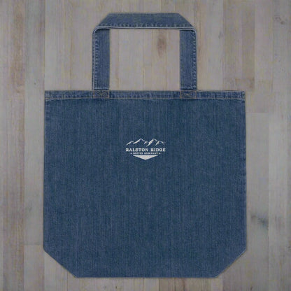 Organic denim tote bag